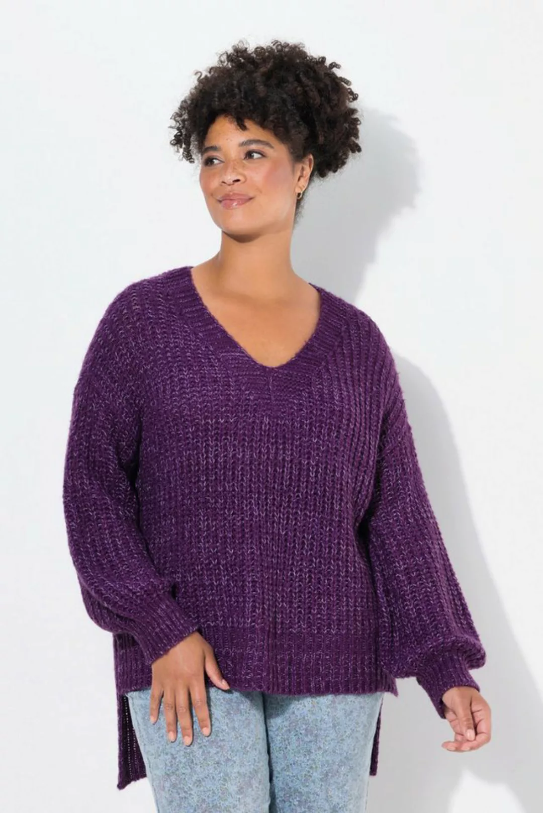 Janet & Joyce Strickpullover Pullover oversized V-Ausschnitt günstig online kaufen