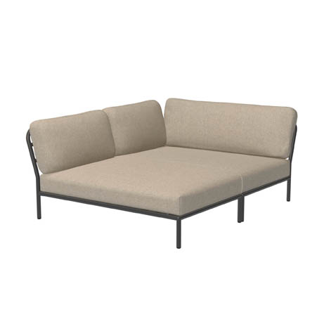 LEVEL Outdoor Eck-Sofa Lounge-Modul 5 Papyrus Dunkelgrau Links günstig online kaufen