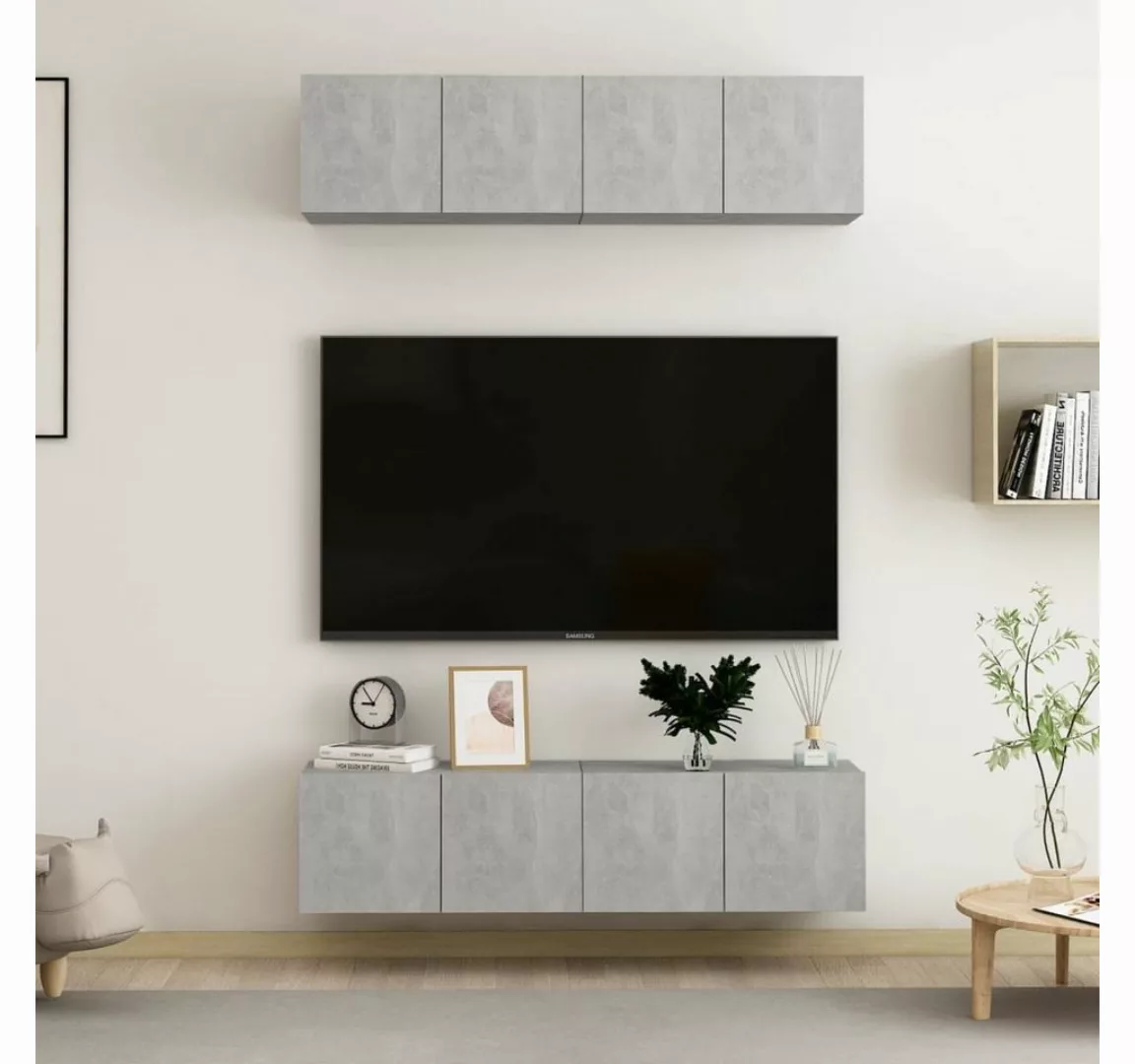 vidaXL TV-Schrank TV-Schränke 4 Stk Betongrau 60x30x30 cm Spanplatte Lowboa günstig online kaufen