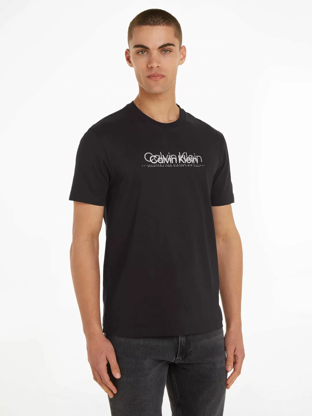 Calvin Klein T-Shirt "DOUBLE FLOCK LOGO T-SHIRT" günstig online kaufen