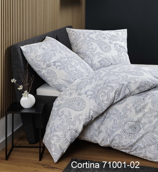 Janine Janine Soft-Cotton Bettwäsche CORTINA 71001 blau Größe:  155x200 cm günstig online kaufen