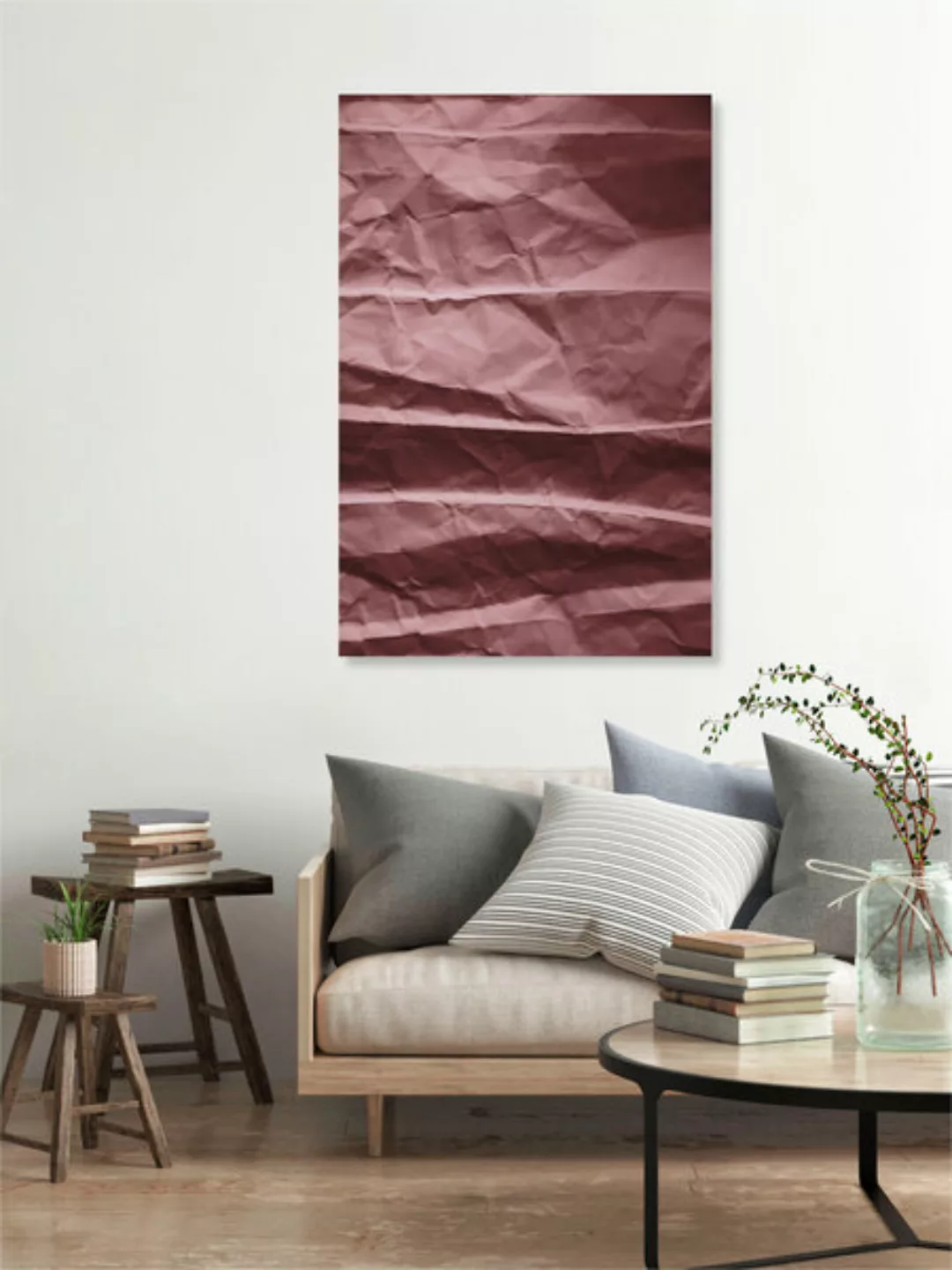 Poster / Leinwandbild - Blush Beach Waves - Paper Landscape günstig online kaufen