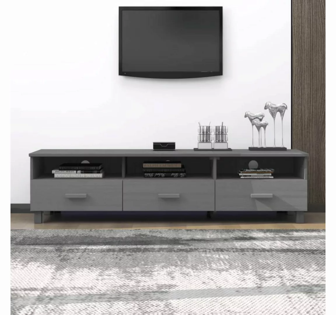 vidaXL TV-Schrank TV-Schrank Dunkelgrau 158x40x40 cm Massivholz Kiefer Lowb günstig online kaufen