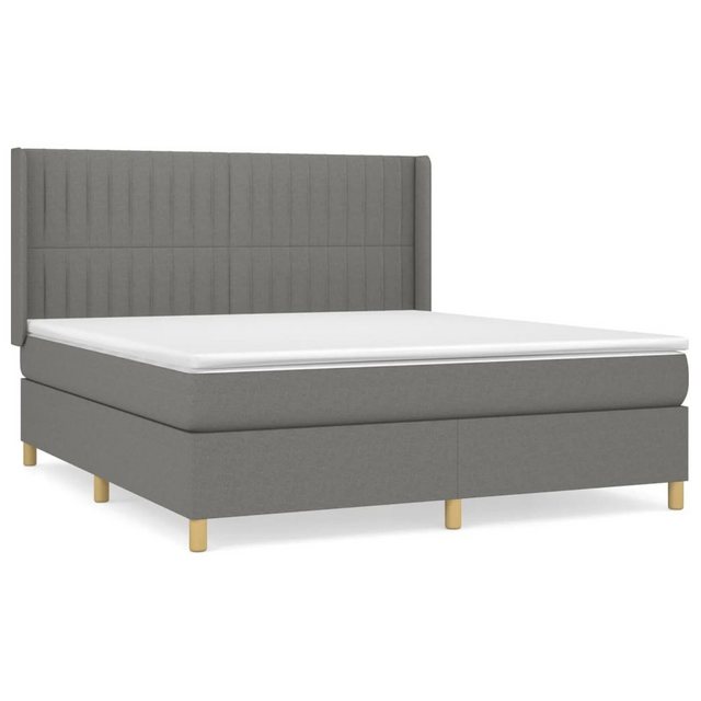 vidaXL Bettgestell Boxspringbett mit Matratze Dunkelgrau 160x200 cm Stoff B günstig online kaufen