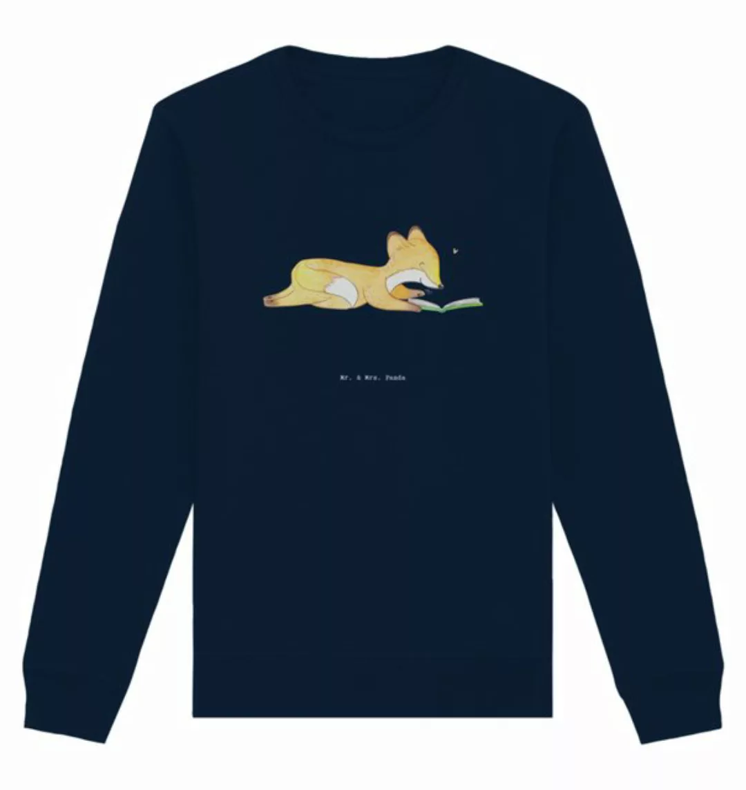 Mr. & Mrs. Panda Longpullover Größe XXL Fuchs Lesen - French Navy - Geschen günstig online kaufen