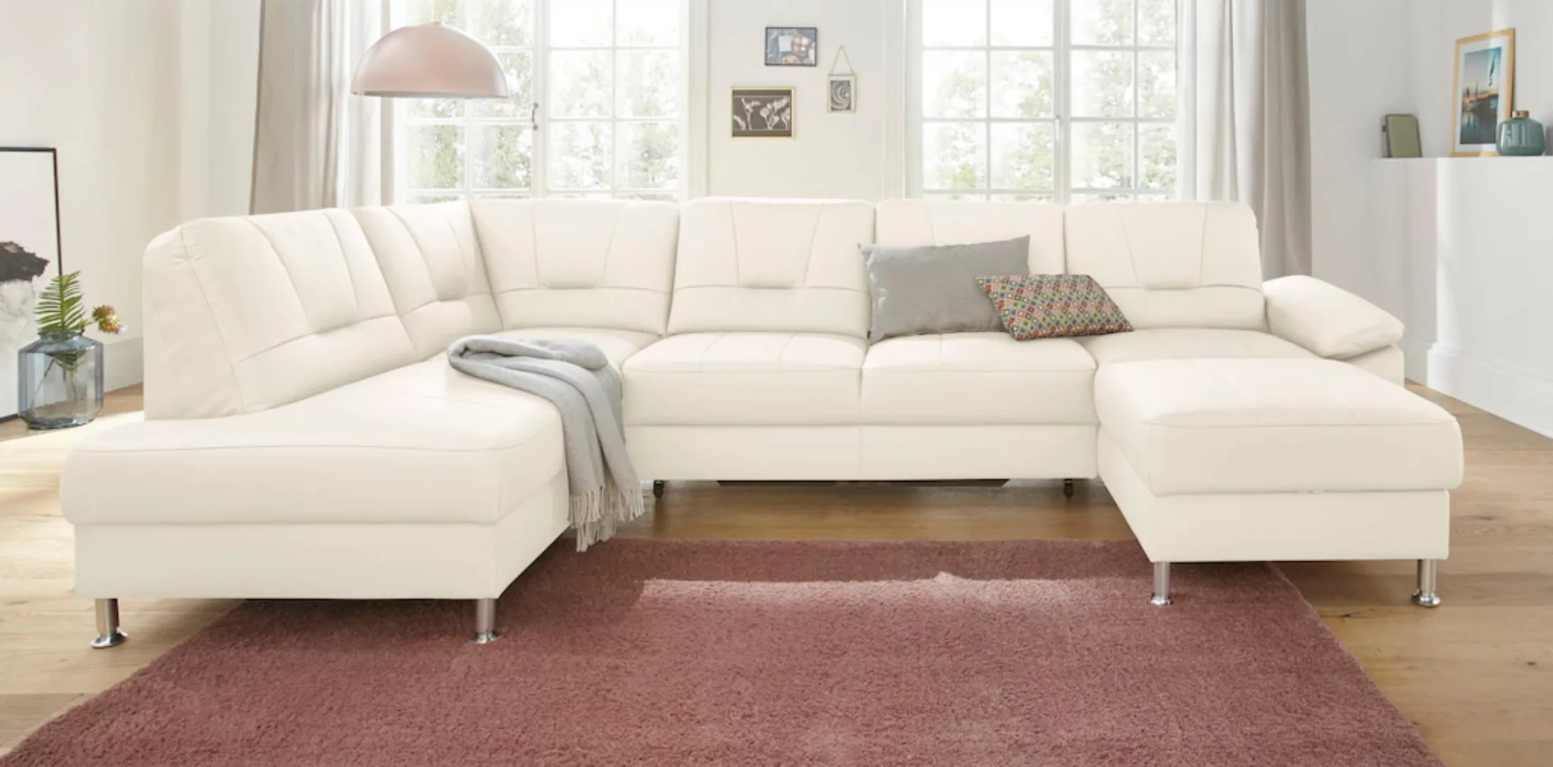 exxpo - sofa fashion Wohnlandschaft "Castello, U-Form", wahlweise mit Bettf günstig online kaufen