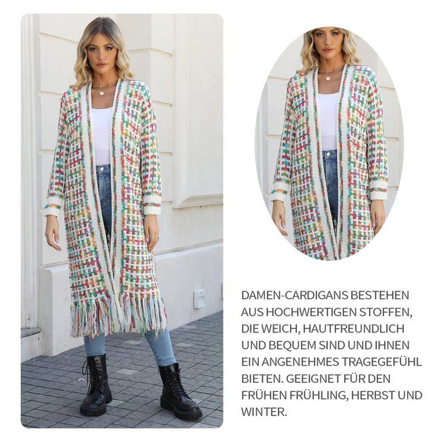 Zoclack Strickjacke Strickjacke Lang Geschnitten Boho-Cardigan für Damen Qu günstig online kaufen