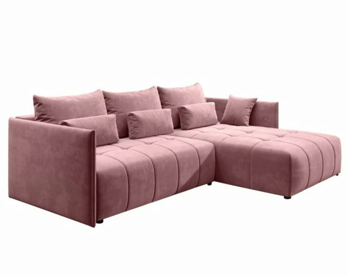 Furnix Ecksofa Bruz Sofa Couch ausziehbar mit Bettkasten Kissen Schlafsofa günstig online kaufen