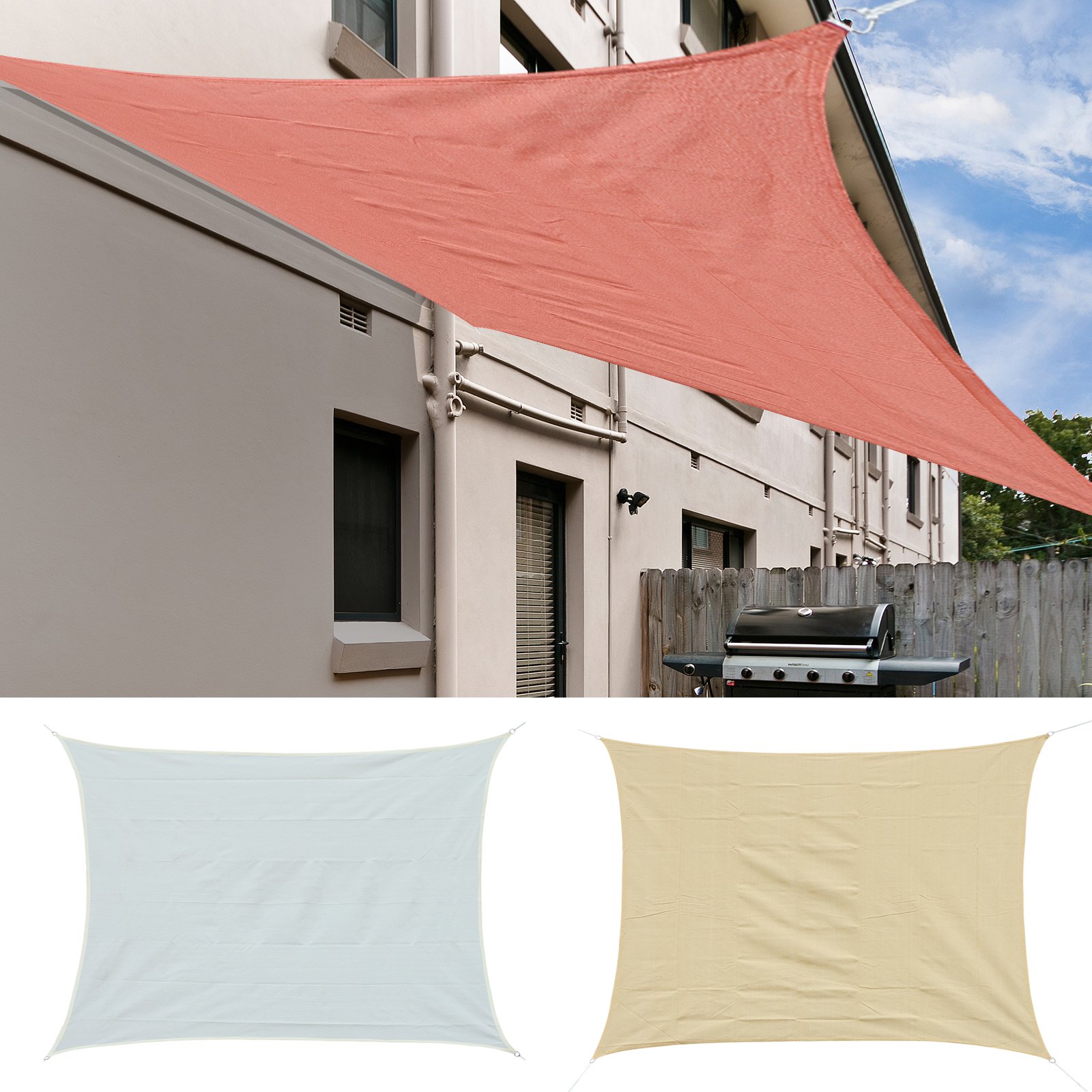 Outsunny Sonnensegel Sonnendach Sonnenschutz Rechtecke HDPE Rot 3 x 4 m   A günstig online kaufen