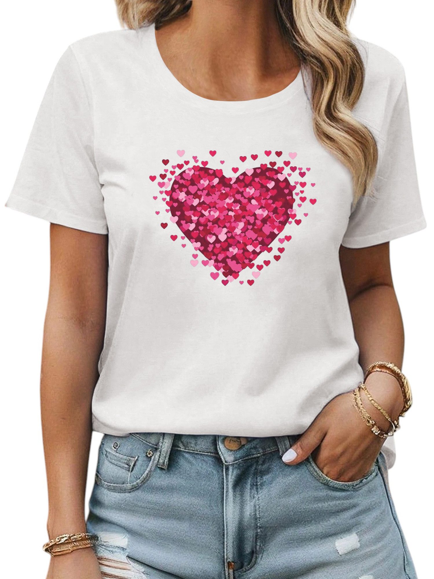 PYL Print-Shirt Damen Sommer Kurzarm T-shirt günstig online kaufen