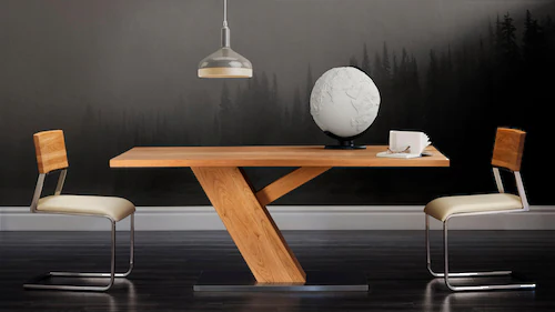 Places of Style Esstisch "Ranger", aus massiver Wildeiche und Edelstahl günstig online kaufen