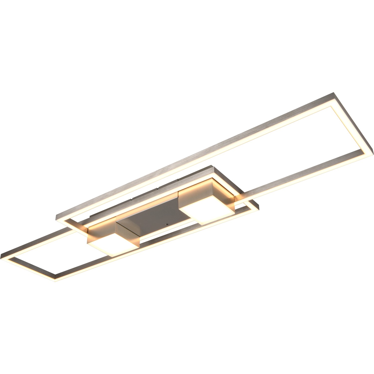 Trio LED Deckenleuchte Albany 100 cm x 8 cm x 28 cm Nickel Matt günstig online kaufen