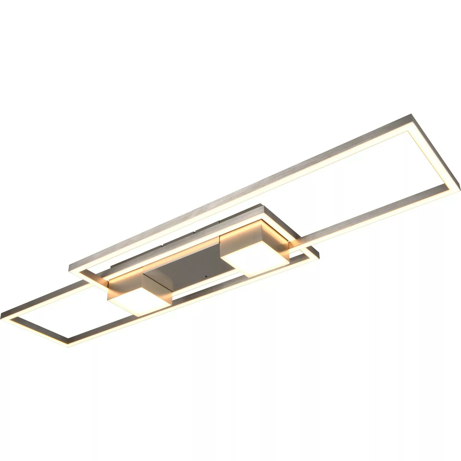 Trio LED Deckenleuchte Albany 100 cm x 8 cm x 28 cm Nickel Matt günstig online kaufen