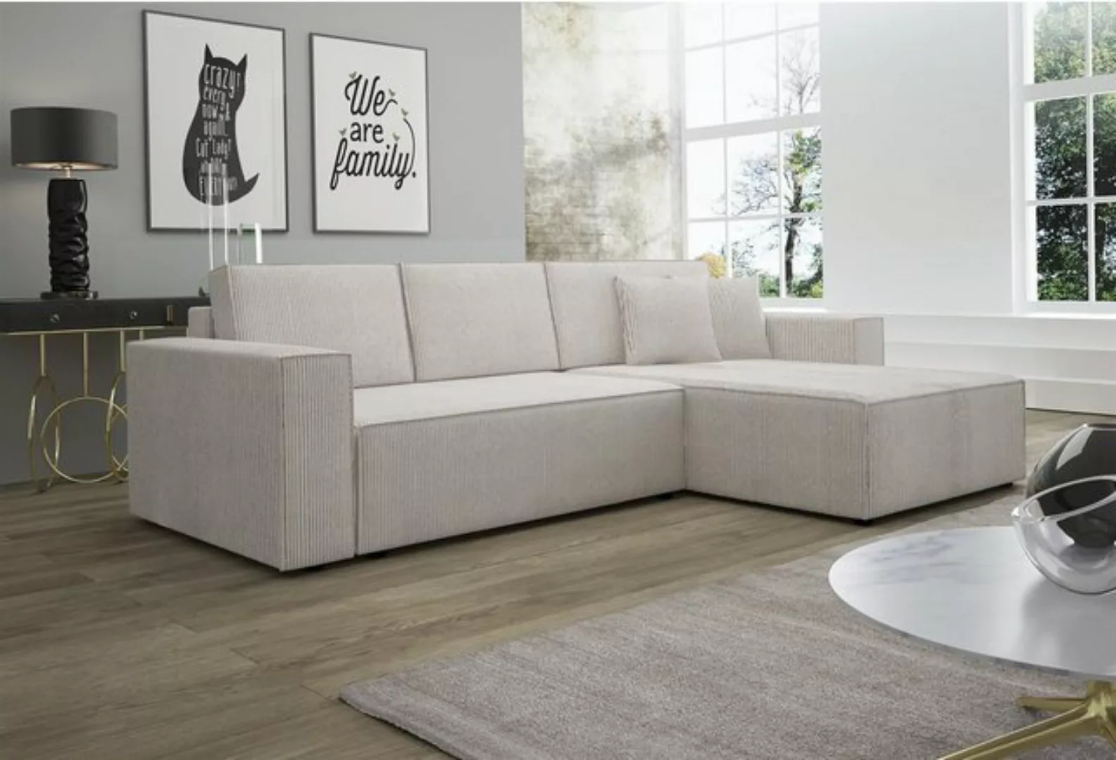 Fun Möbel Ecksofa Ecksofa Schlafsofa Sofa CONOR Stoff oder Kunstleder, inkl günstig online kaufen