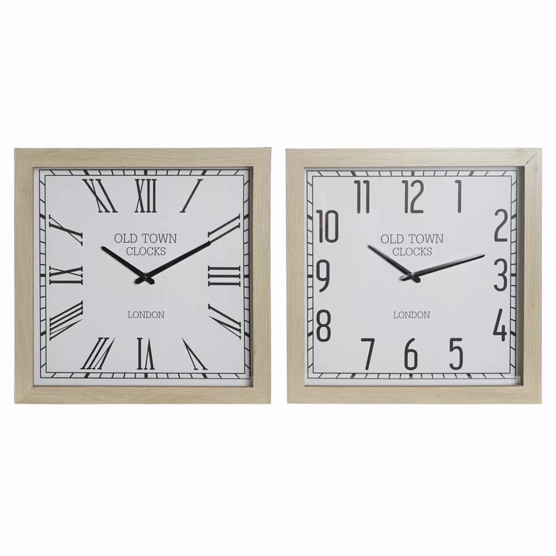 Wanduhr Dkd Home Decor Kristall Weiß Holz Mdf (2 Pcs) (42 X 6 X 42 Cm) günstig online kaufen