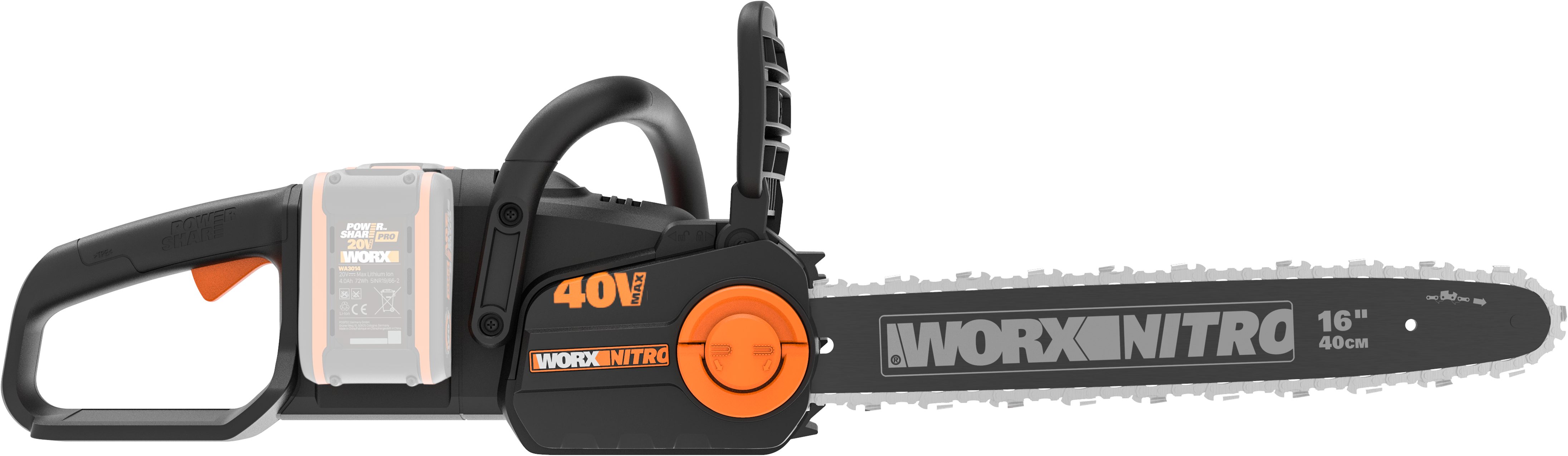 Worx Akku-Kettensäge WG385E.9 NITRO, 40 cm günstig online kaufen