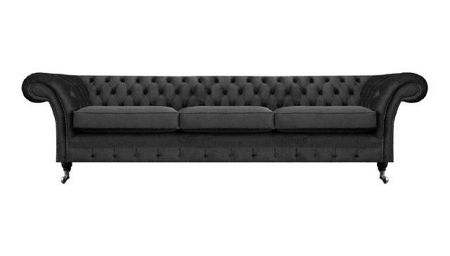 JVmoebel 3-Sitzer Schwarz Möbel Wohnzimmer Sofa Dreisitze Couch Chesterfiel günstig online kaufen