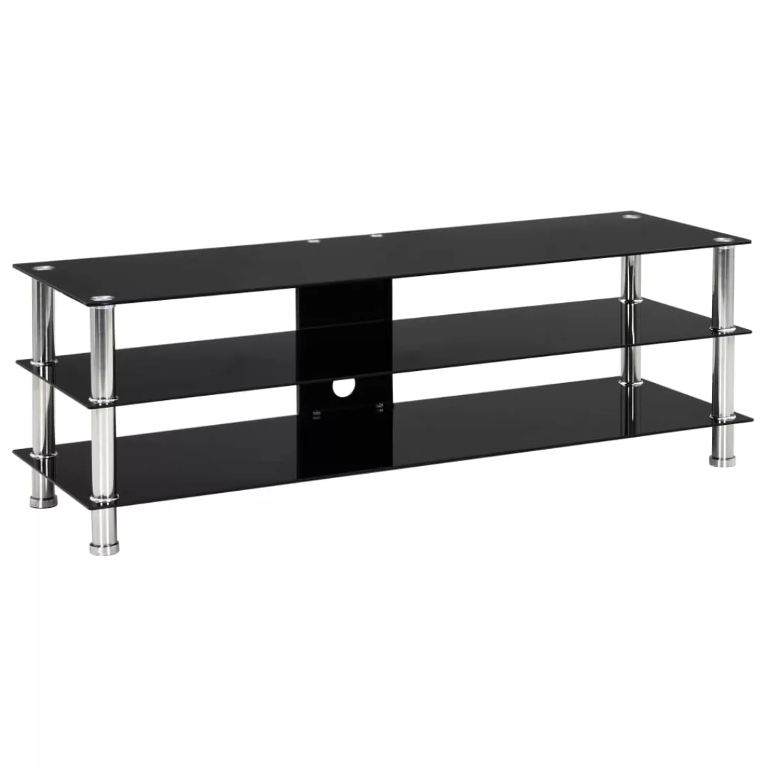 Tv-tisch Schwarz 120 X 40 X 40 Cm Gehärtetes Glas günstig online kaufen