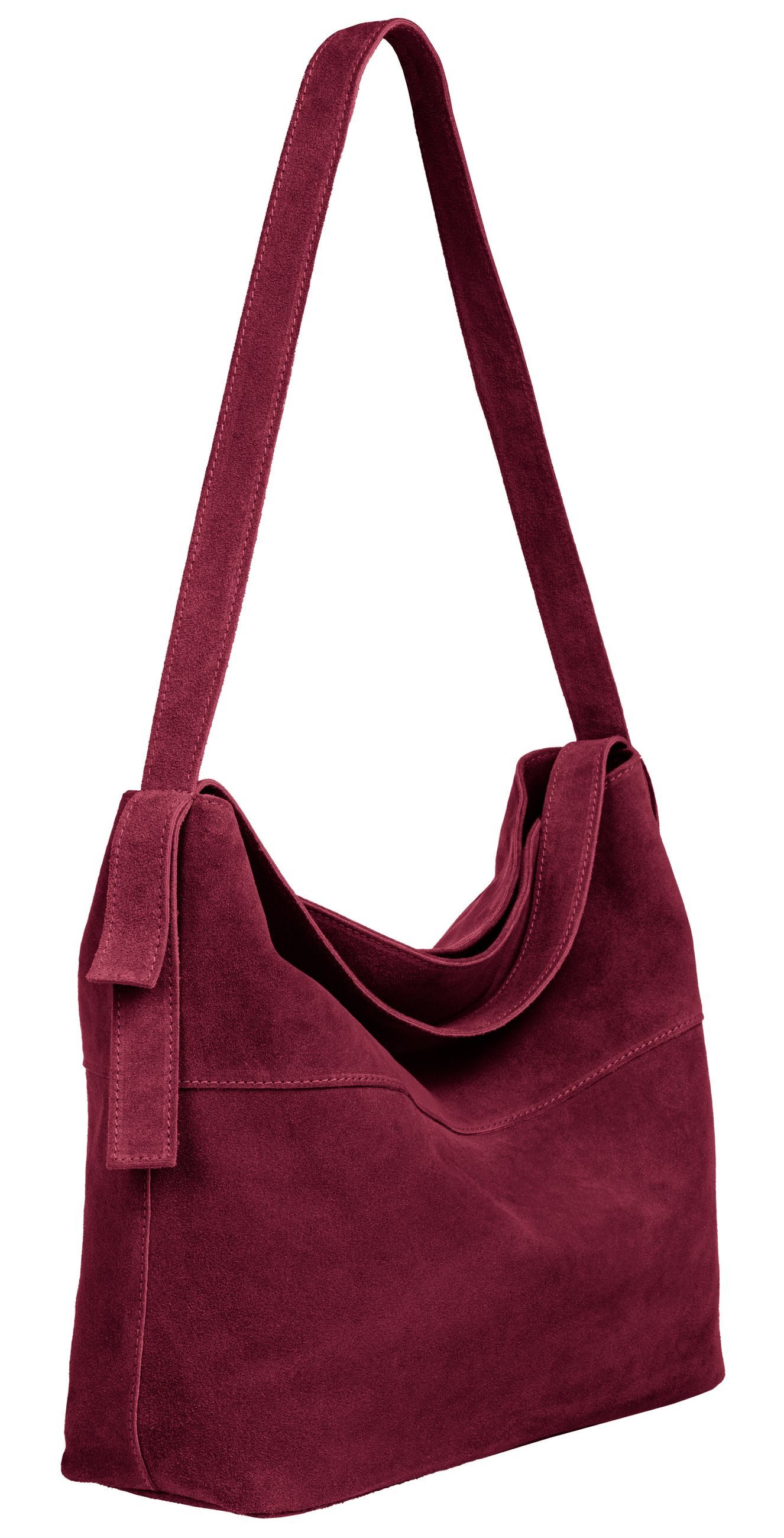 Caspar Schultertasche große Vintage Damen Leder günstig online kaufen