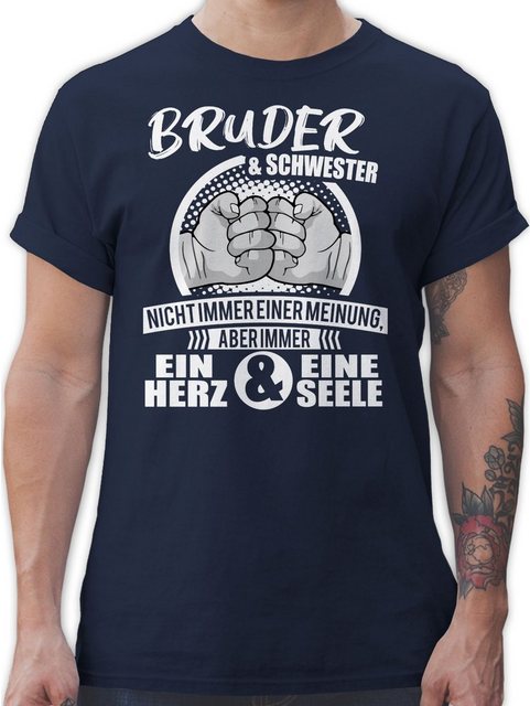 Shirtracer T-Shirt Bruder & Schwester Immer ein Herz & eine Seele Familie günstig online kaufen