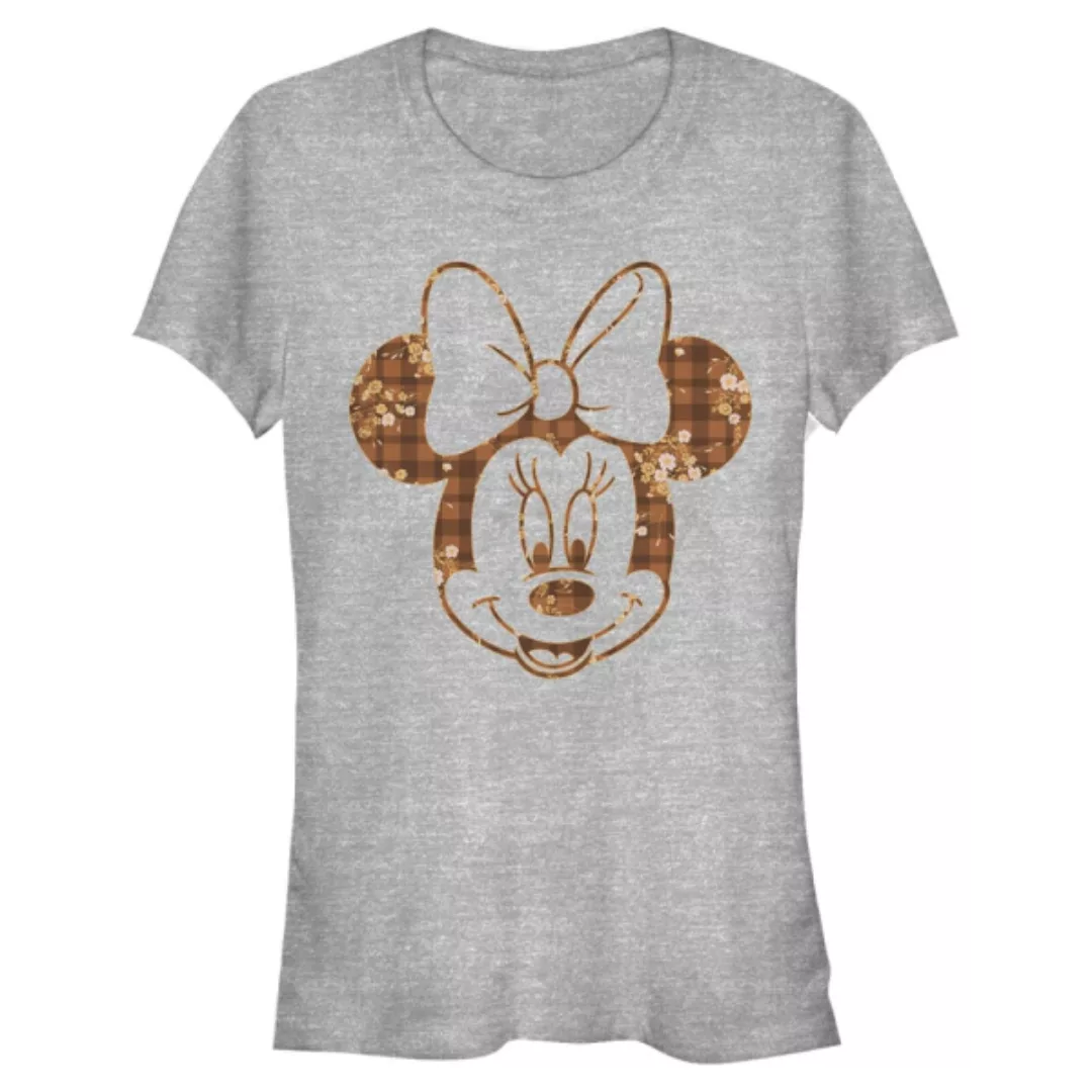Disney - Micky Maus - Minnie Maus Fall Floral Plaid - Frauen T-Shirt günstig online kaufen