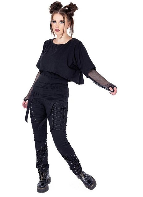 Vixxsin Stoffhose Zayla Gothic Pants Schnürung Trousers Industrial Goth günstig online kaufen