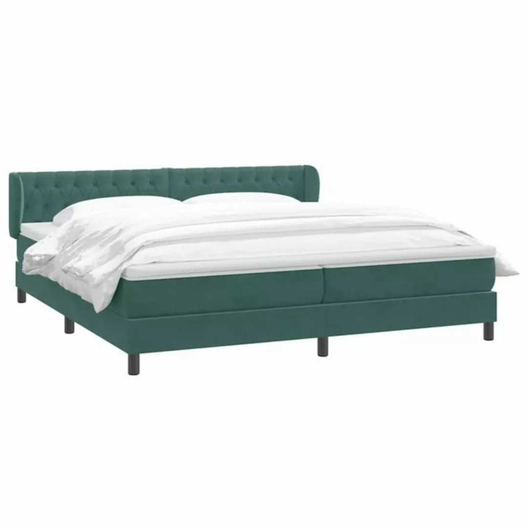 vidaXL Bett Boxspringbett mit Matratzen Dunkelgrün 180x220 cm Samt günstig online kaufen