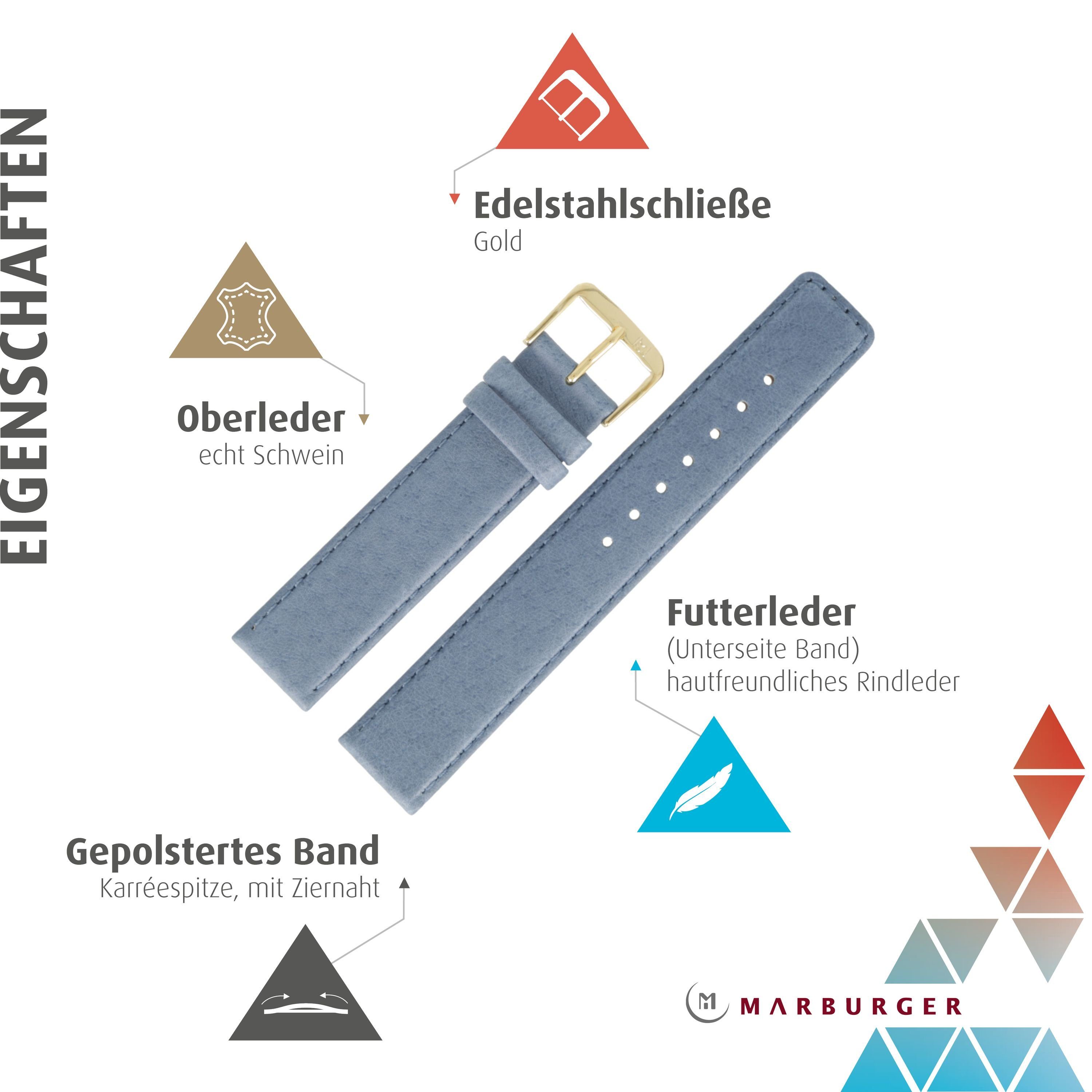 MARBURGER Uhrenarmband 12mm Leder Schwein Schweinsleder günstig online kaufen