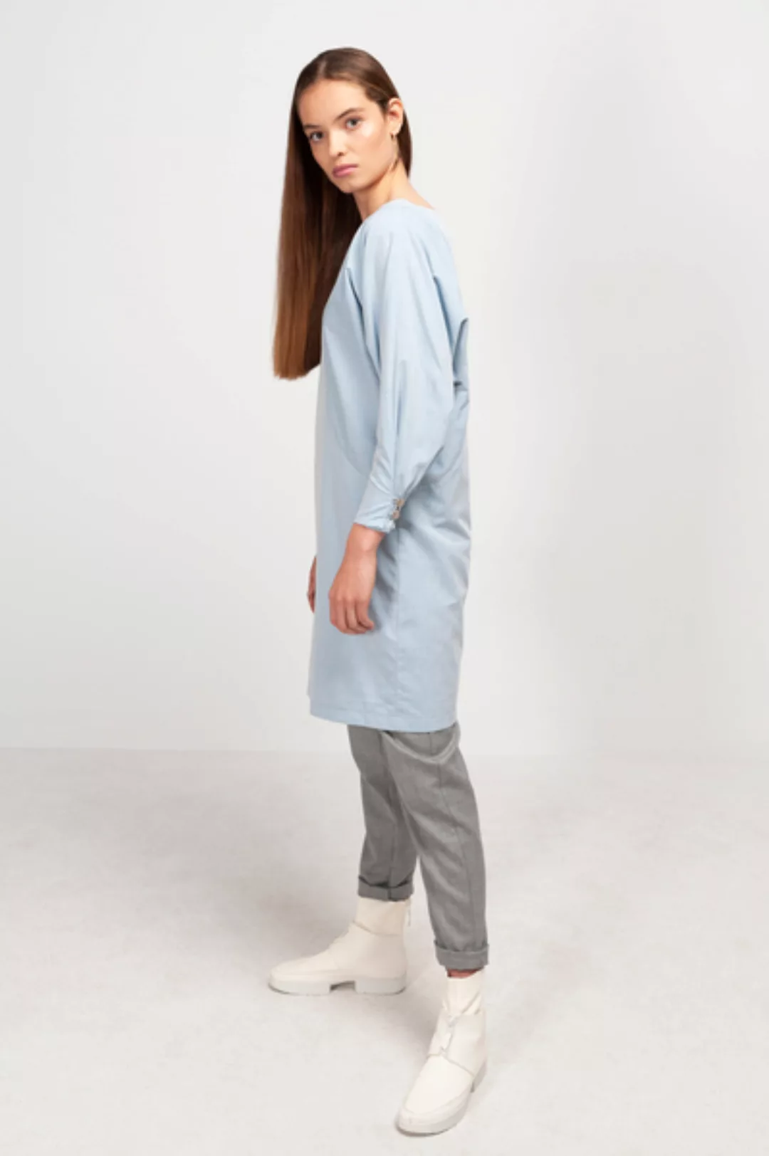 Meryl - Damen Kleid In Chambray-optik Aus Bio-baumwolle günstig online kaufen