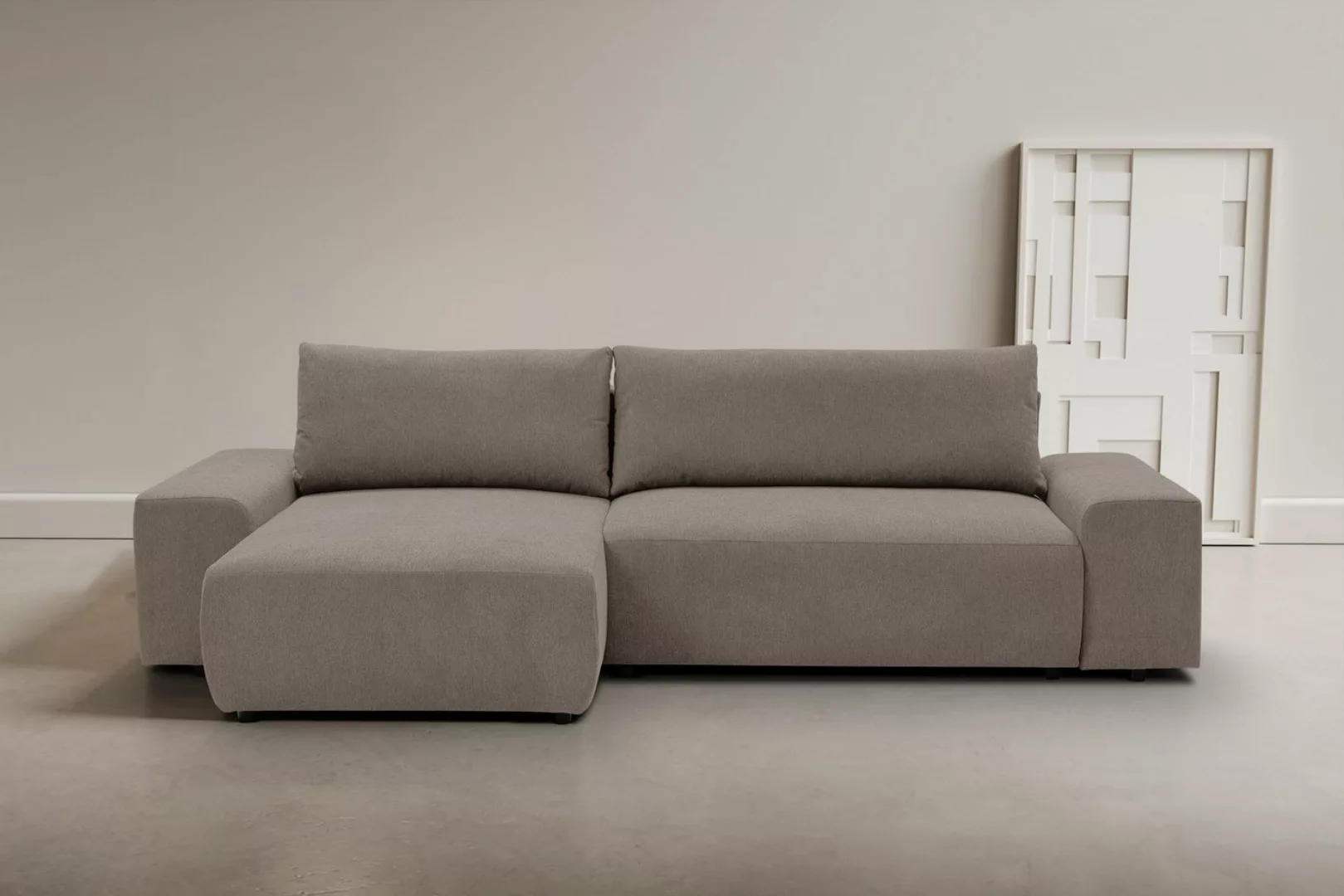 INOSIGN Ecksofa Amsterdam, Design Ecksofa mit hohem Komfort, Schlaffunktion günstig online kaufen