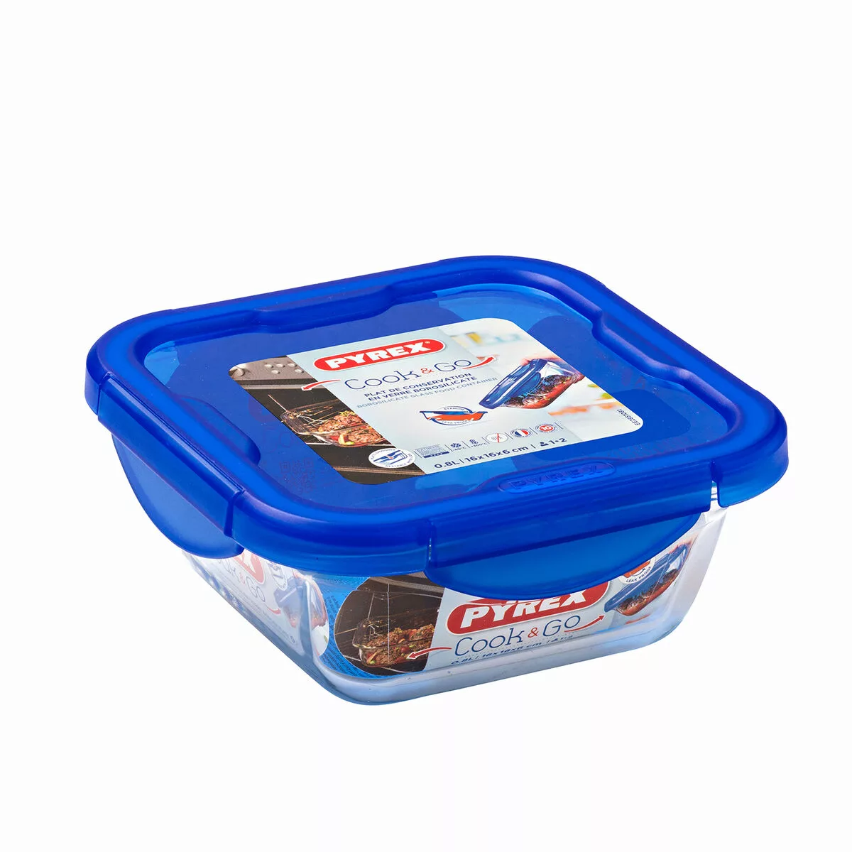 Lunchbox Hermetisch Pyrex Cook & Go 16,7 X 16,7 X 7 Cm Blau 850 Ml Glas (6 günstig online kaufen