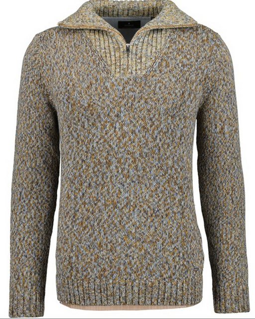 RAGMAN V-Ausschnitt-Pullover Tweed mit Troyer und Zip günstig online kaufen