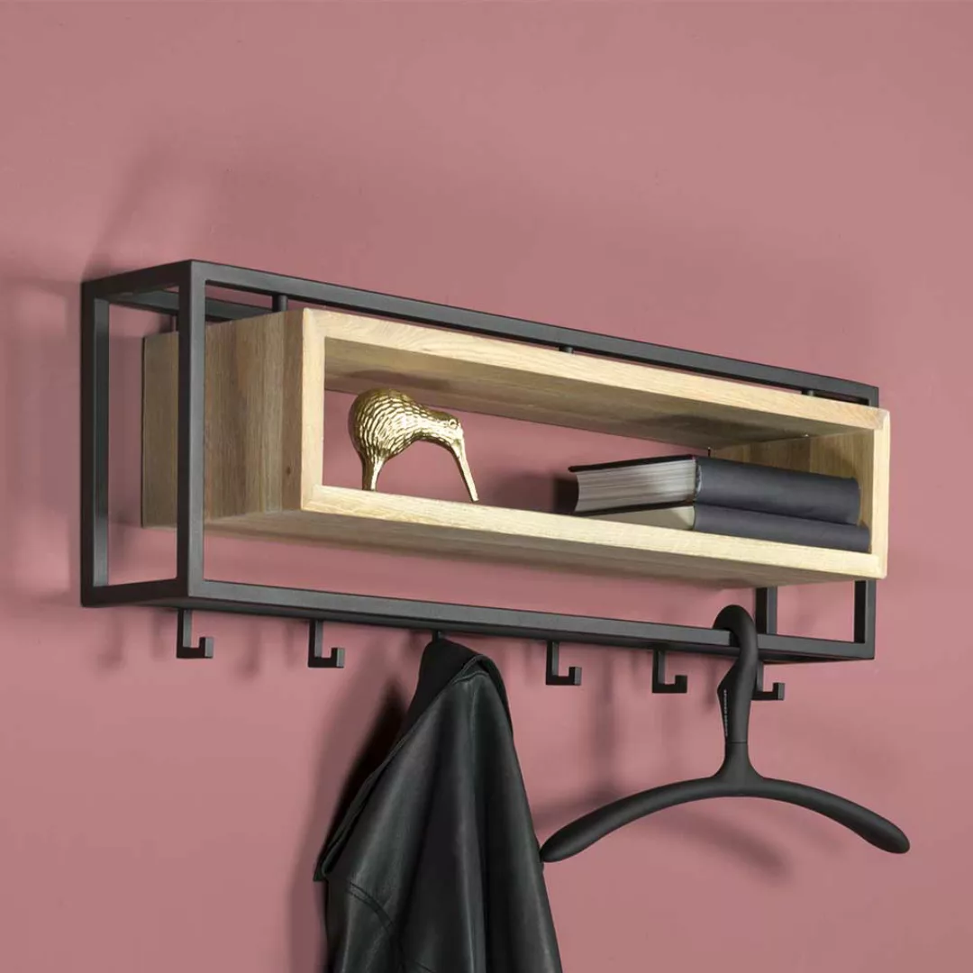 Hängegarderobe aus Eiche Massivholz & Stahl 19 cm tief günstig online kaufen