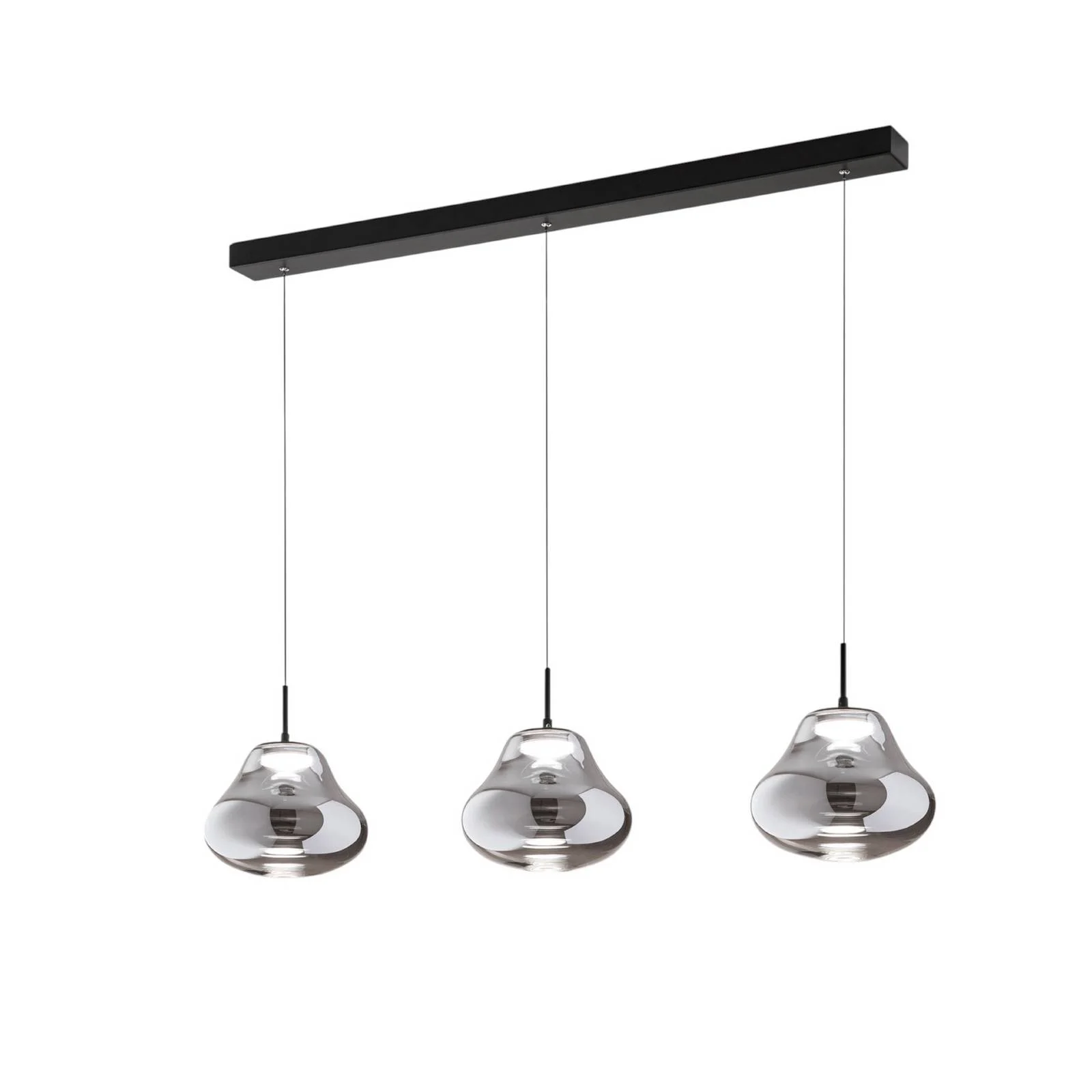 LED-Pendelleuchte Deva, 3-flg., 115 cm, grau, CCT, dimmbar günstig online kaufen