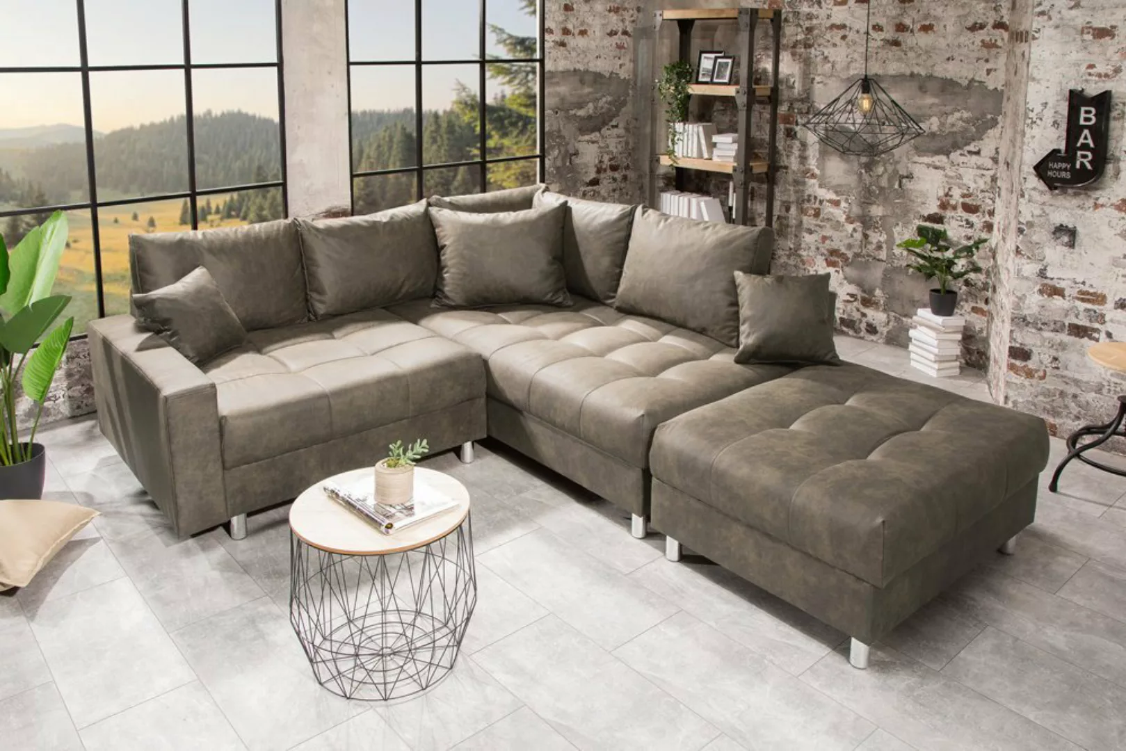 riess-ambiente Ecksofa KENT 220cm taupe, Set 2 Teile, Wohnzimmer · Couch · günstig online kaufen