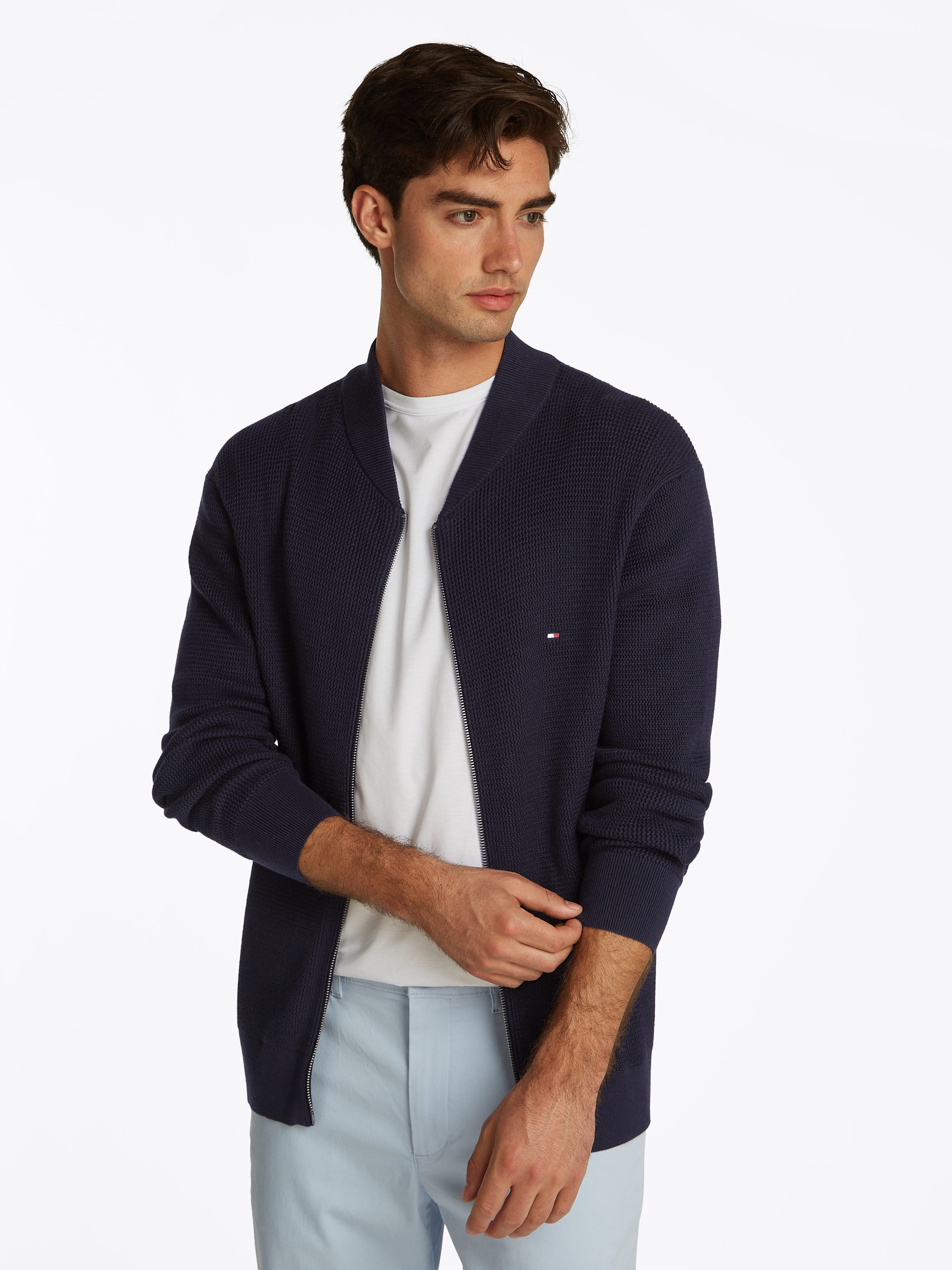 Tommy Hilfiger Strickjacke RACKING STRUCTURE BASEBALL günstig online kaufen