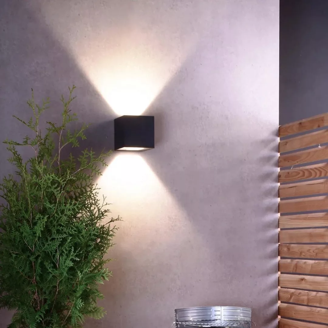 LED-Außenwandleuchte Jabbah, dunkelgrau, up/down günstig online kaufen