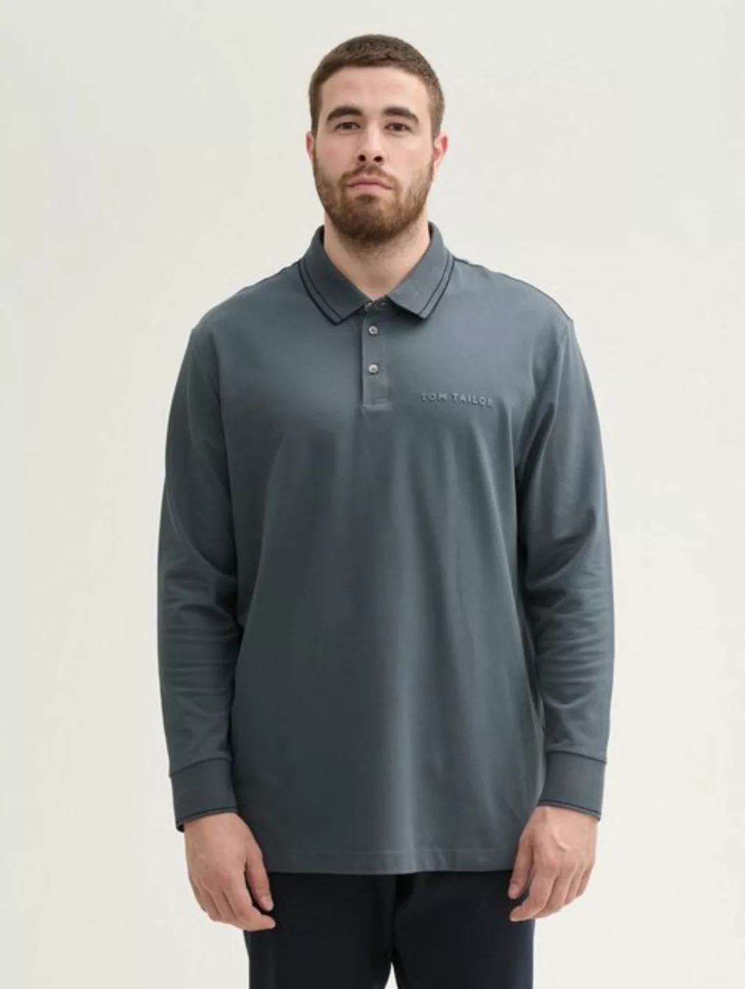 TOM TAILOR PLUS Langarm-Poloshirt Plus - Langarm Poloshirt günstig online kaufen