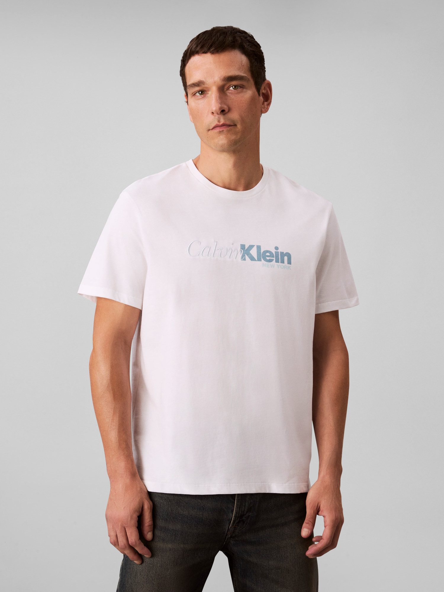 Calvin Klein T-Shirt "SS 20S EU CALVIN CURSIVE GRAPHIC", Mit Rundhalsaussch günstig online kaufen