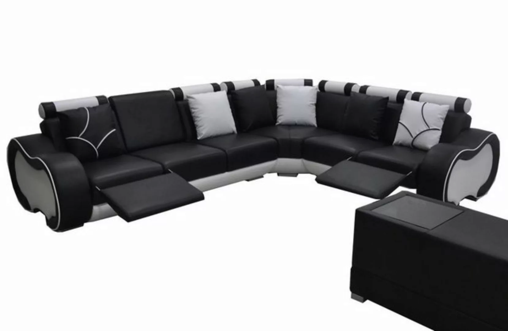 JVmoebel Ecksofa Ecke Leder mit USB Modern XXL Couch Wohnlandschaft Lederso günstig online kaufen