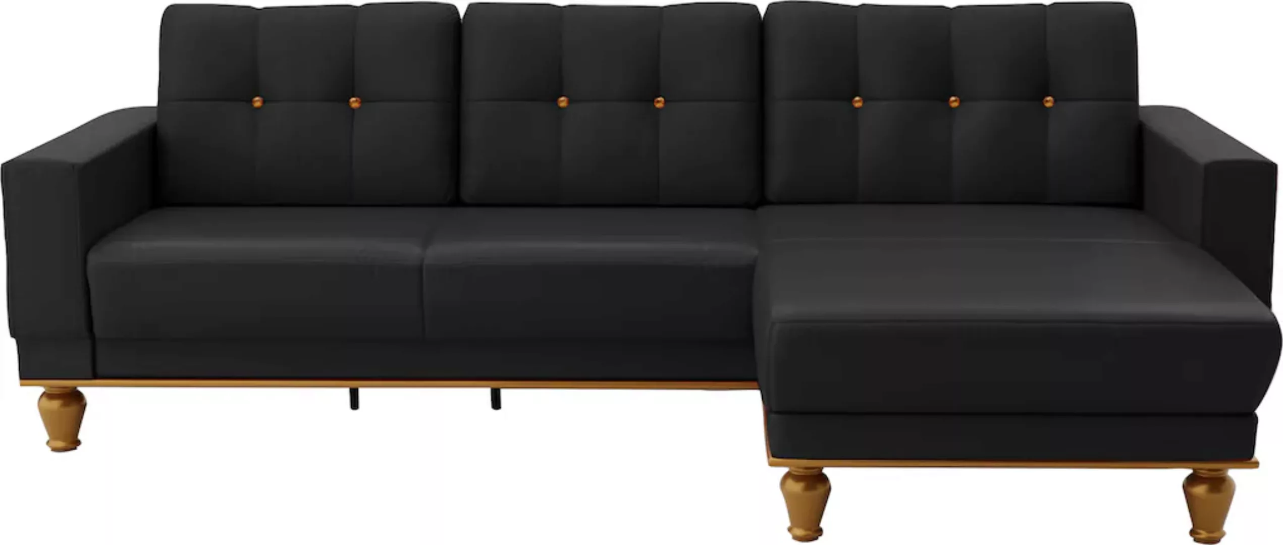 sit&more Ecksofa "Orient 5 V L-Form", mit Strass-Stein, wahlweise mit Bettf günstig online kaufen