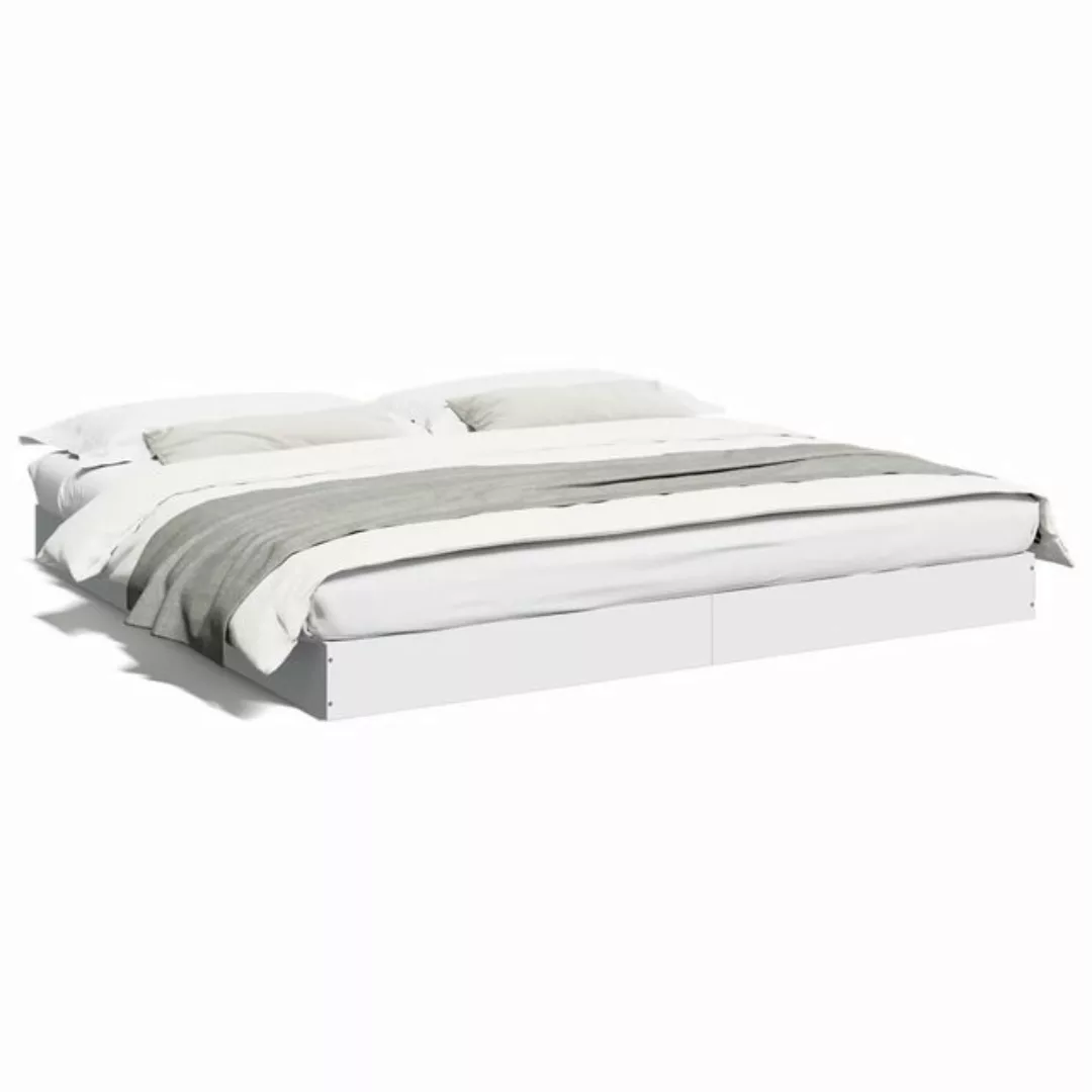 vidaXL Bett Bettgestell Weiß 200x200 cm Holzwerkstoff günstig online kaufen