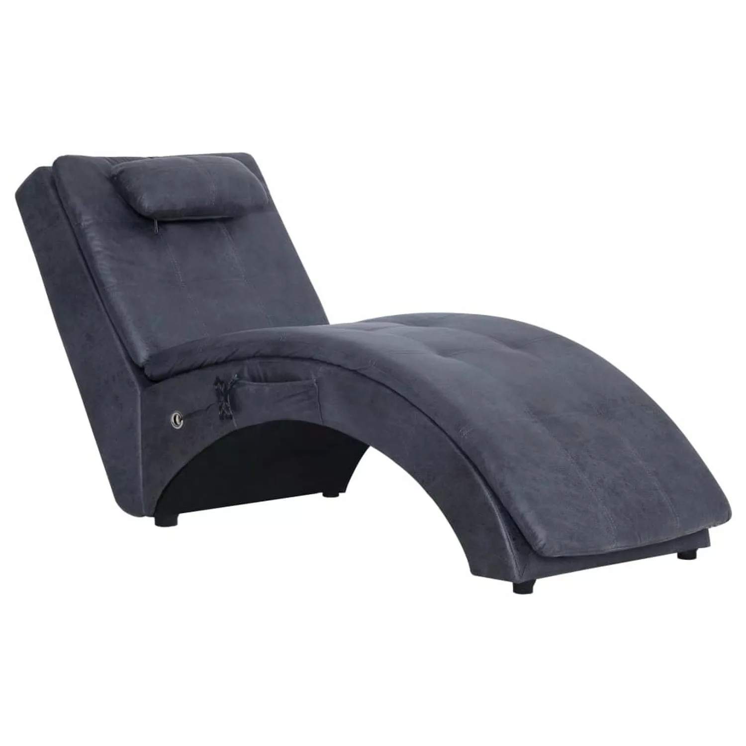 vidaXL Massage Chaiselongue mit Kissen Grau Wildleder-Optik günstig online kaufen