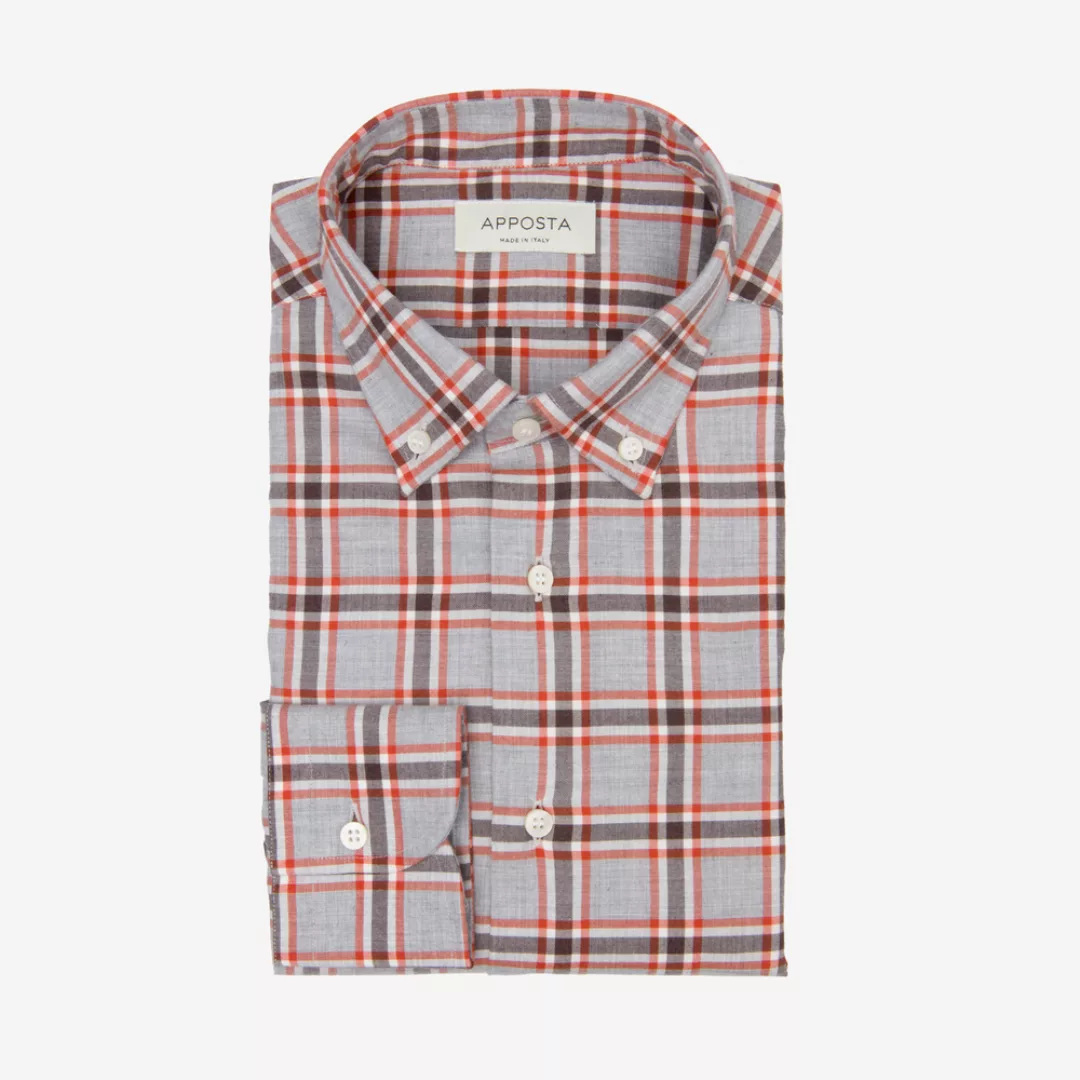 Hemd  groß kariert  grau flanell twill, kragenform  kleiner button-down-kra günstig online kaufen