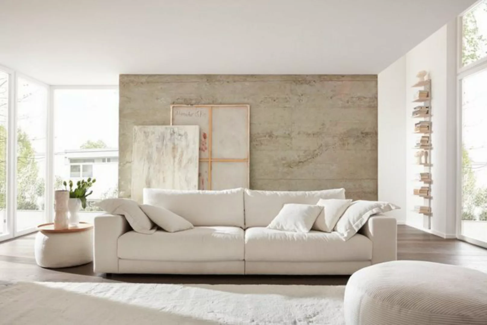 Natur24 Sofa Sofa Seitneves 3-Sitzer 290x107 Feincord Weiß Sitzgruppe Couch günstig online kaufen