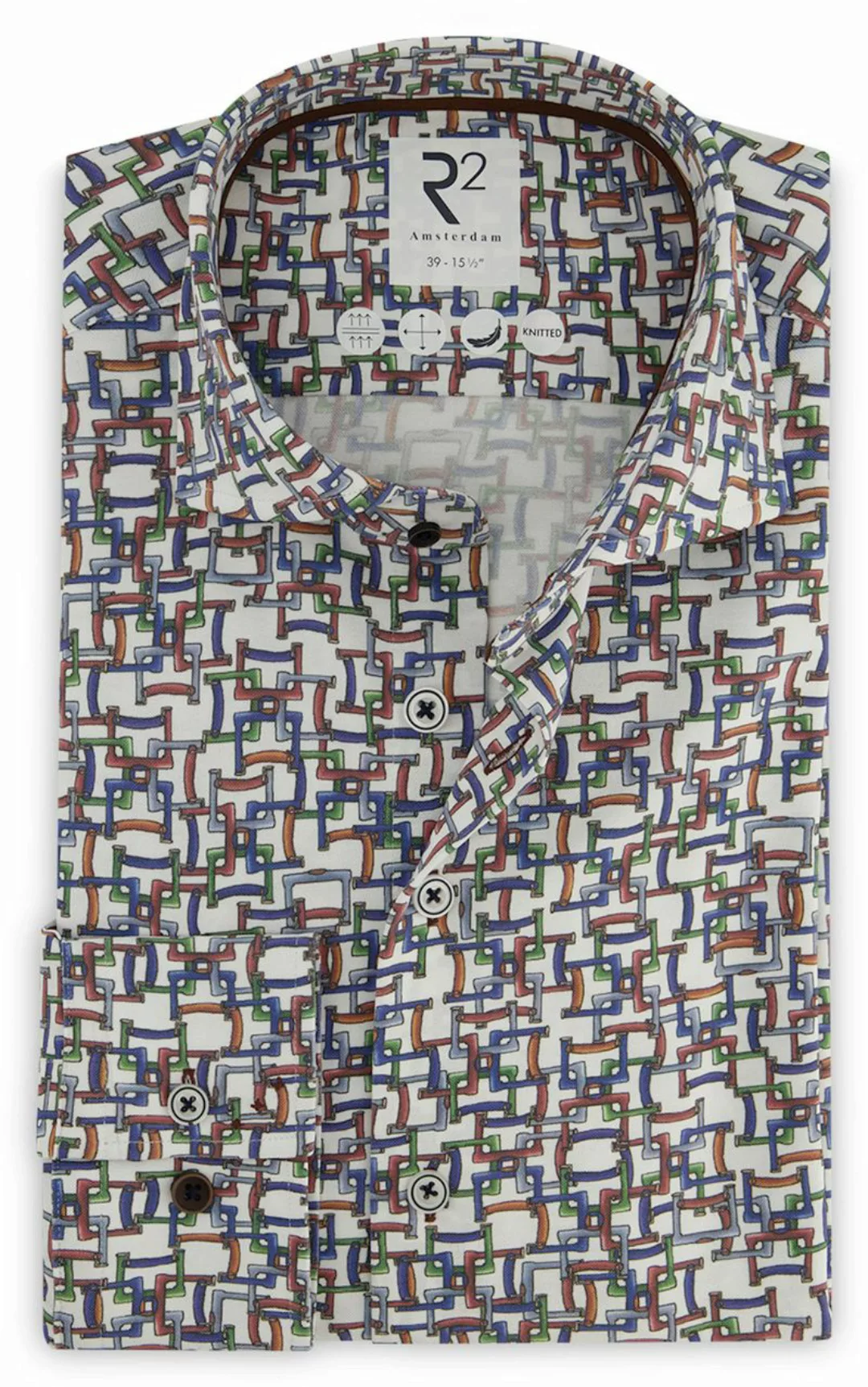 R2 Hemd Knitted Druck Multicolour - Größe 41 günstig online kaufen