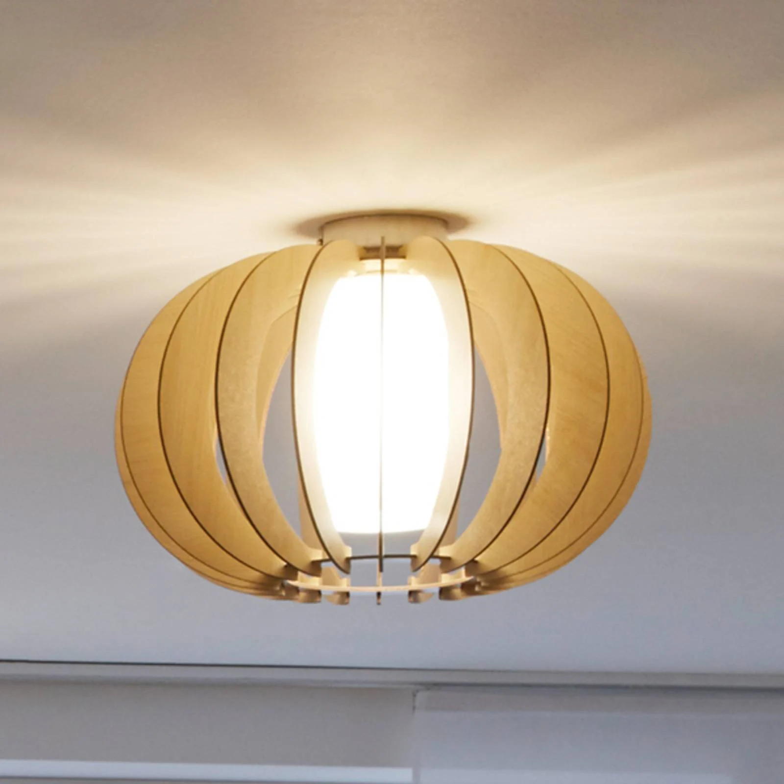 Deckenlampe Stellato mit Holzlamellen, ahorn günstig online kaufen