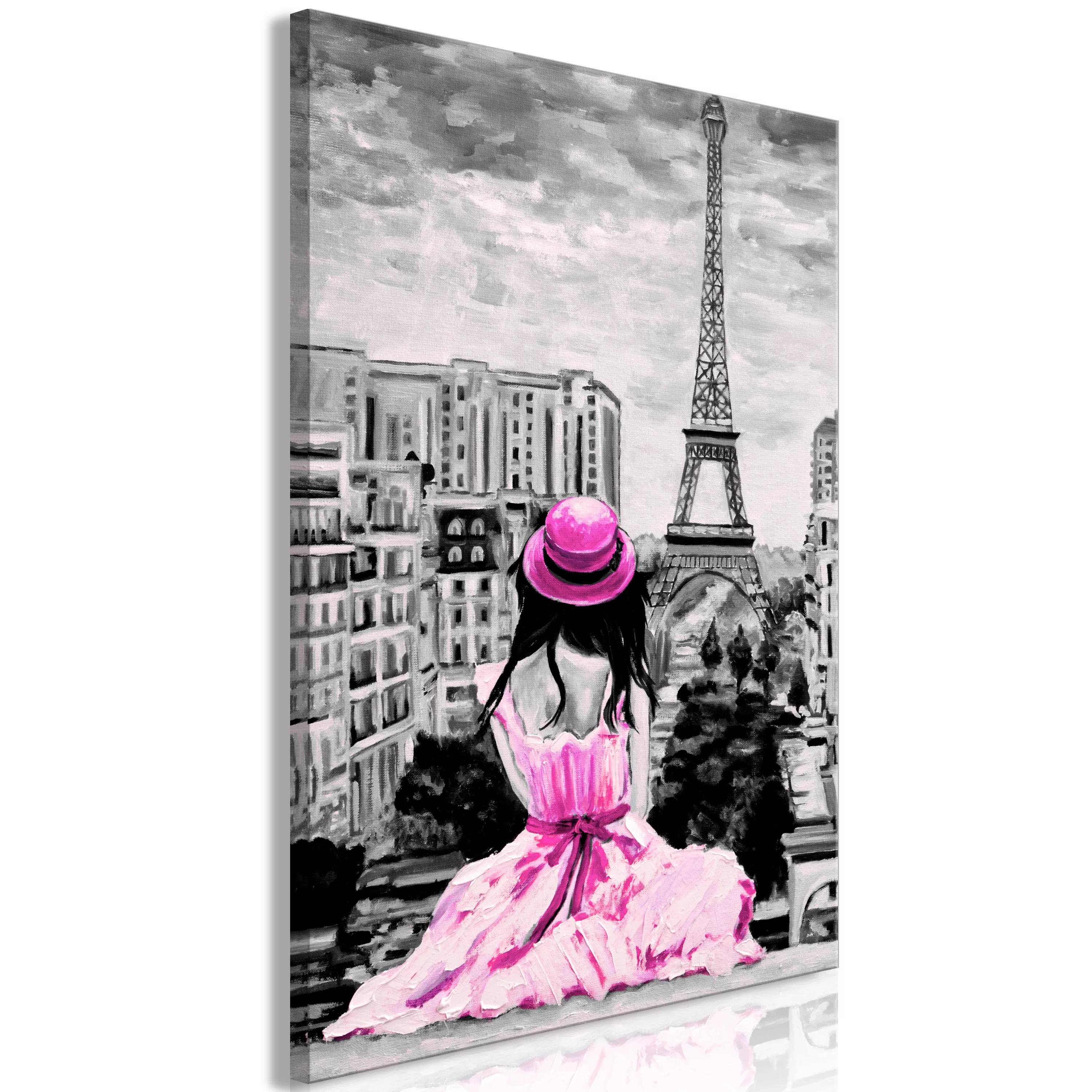 Wandbild - Paris Colour (1 Part) Vertical Pink günstig online kaufen