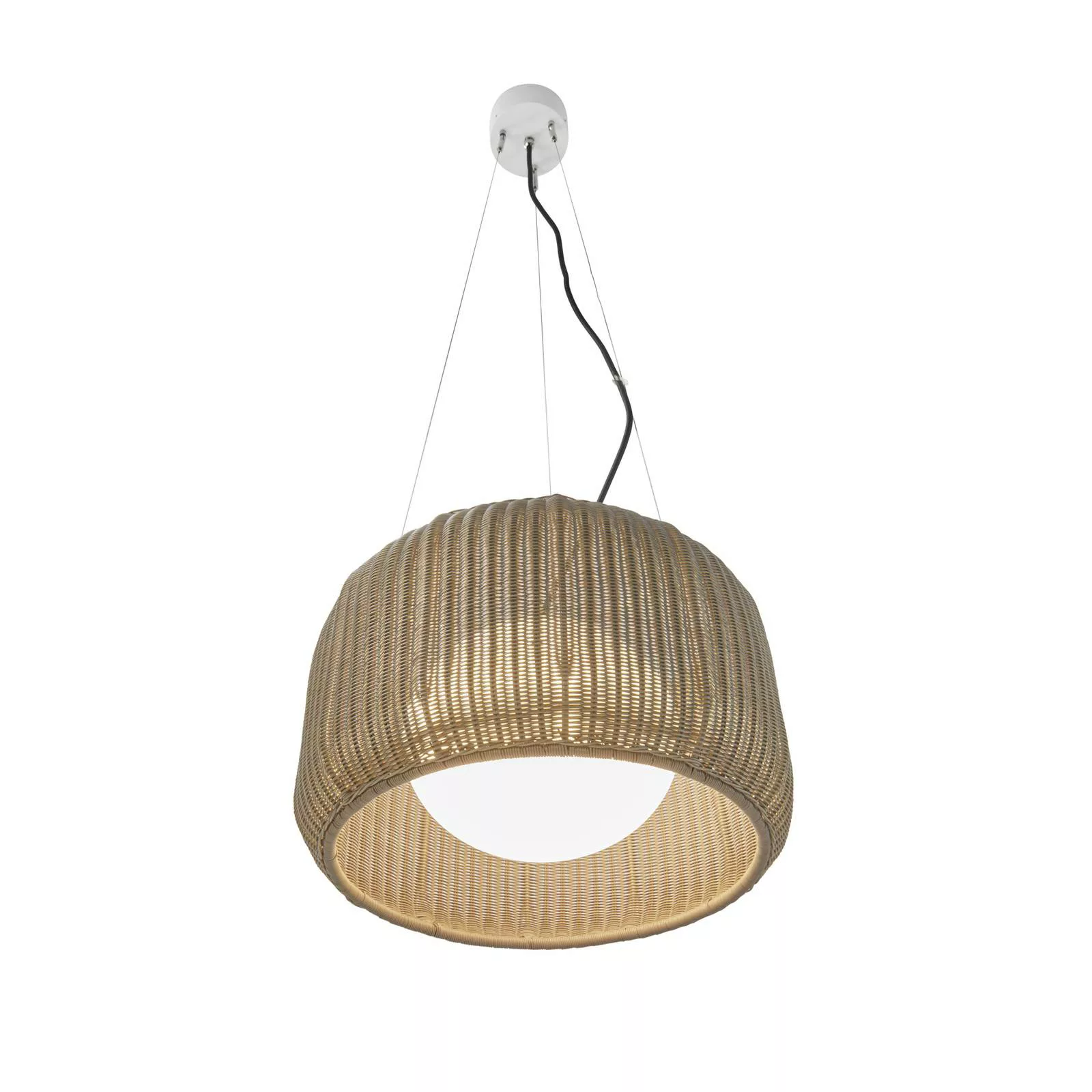 Bover LED-Außen-Hängelampe Fora S, naturweiß/beige, Ø 50 cm günstig online kaufen