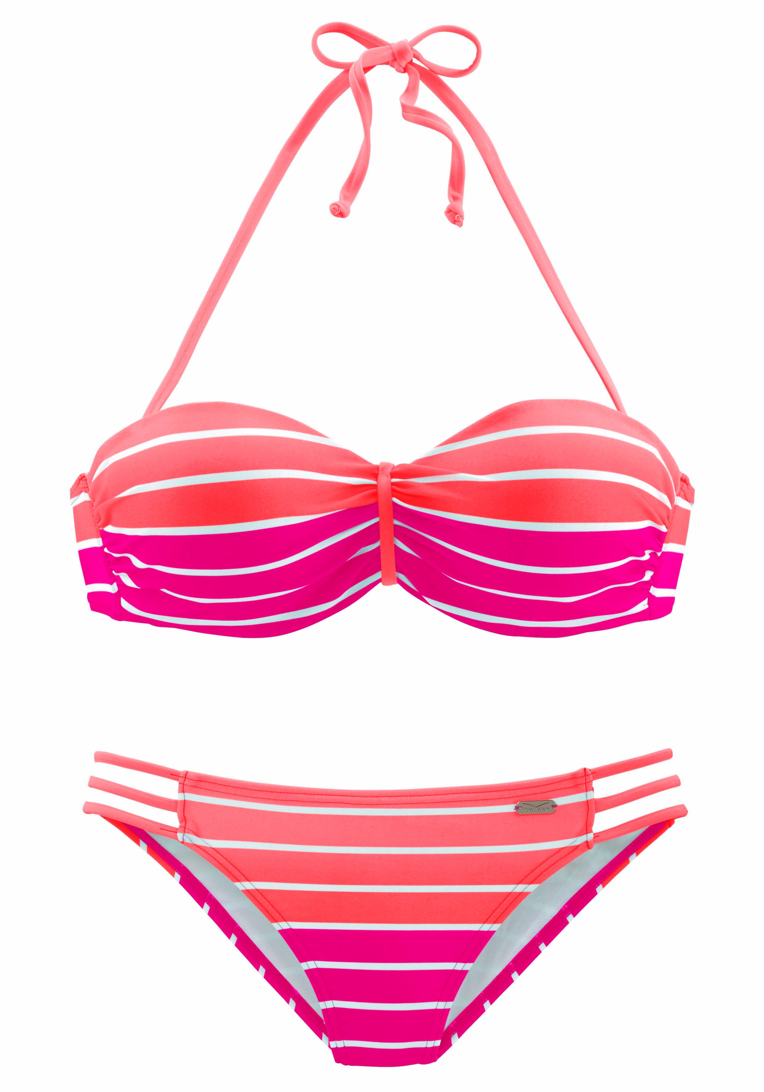 Venice Beach Bügel-Bandeau-Bikini, im trendigen Streifen-Look günstig online kaufen